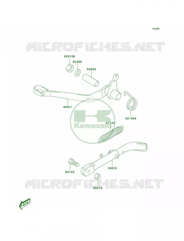 Brake Pedal Kawasaki MOTOS 50 2004 KDX50  KDX50-A2