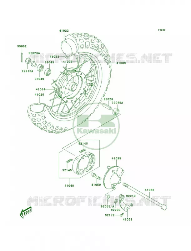 Front Hub Kawasaki MOTOS 50 2004 KDX50  KDX50-A2