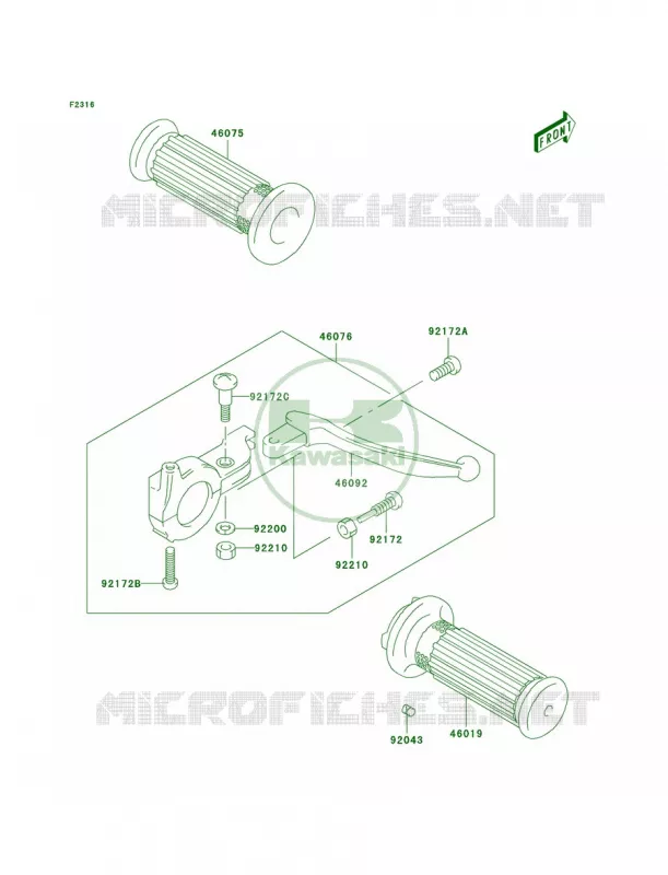 Handle Lever Kawasaki MOTOS 50 2004 KDX50  KDX50-A2