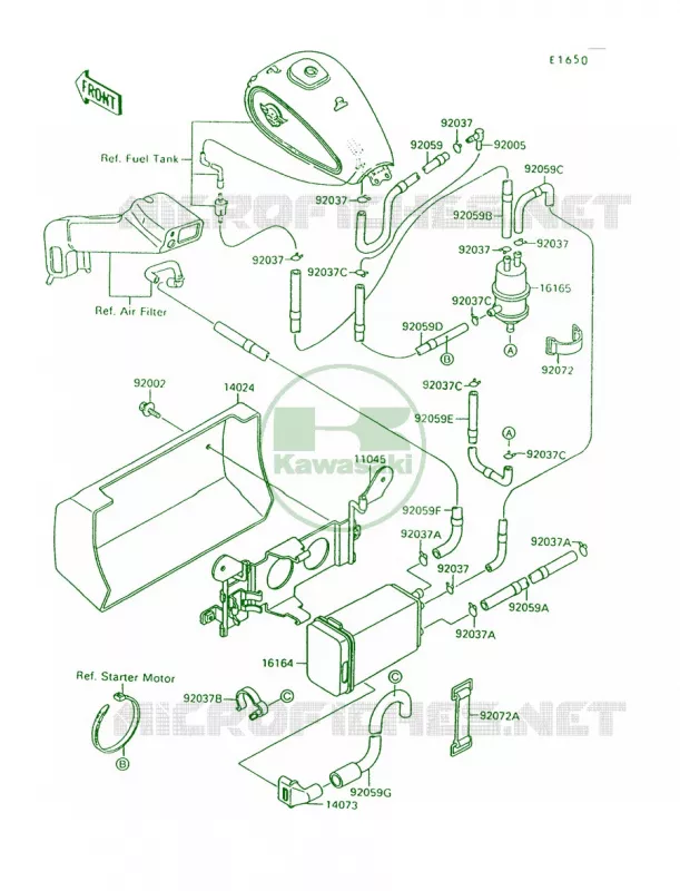 Fuel Evaporative System Kawasaki MOTOS 1500 1995 Vulcan 88  VN1500-A9