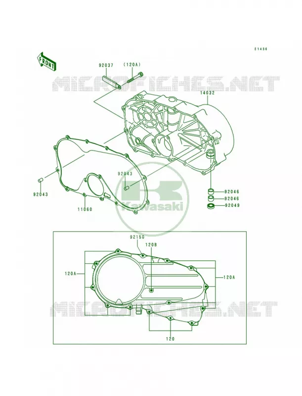 Right Engine Covers Kawasaki MOTOS 800 1995 Vulcan 800  VN800-A1