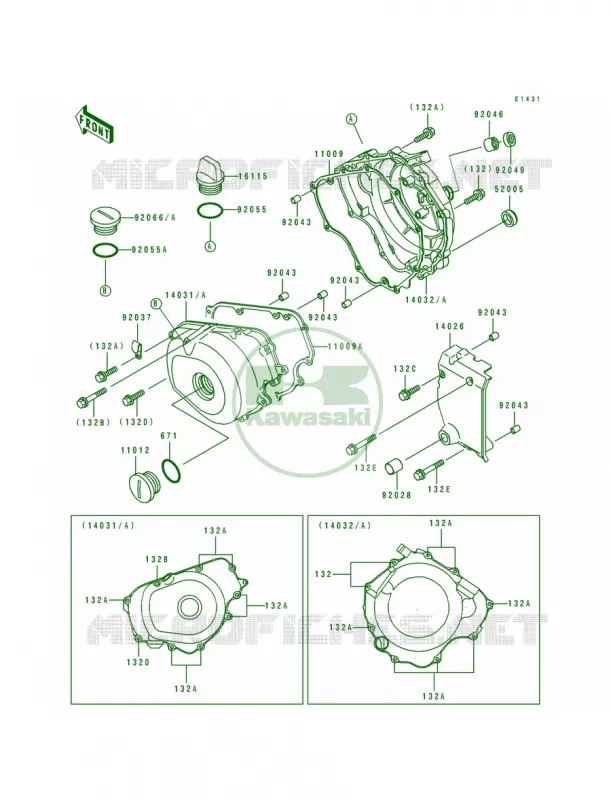 Engine Covers Kawasaki MOTOS 250 1994 Eliminator 250  EL250-E4