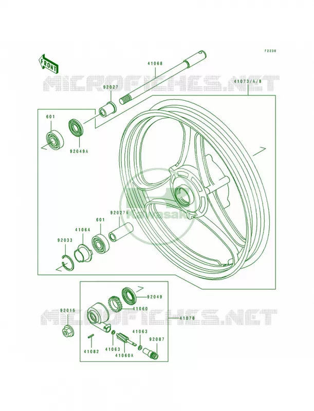 Front Wheel Kawasaki MOTOS 250 1994 Eliminator 250  EL250-E4