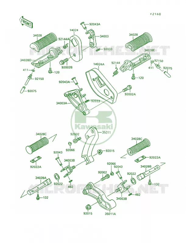 Footrests Kawasaki MOTOS 1500 1994 Vulcan 88  VN1500-A8