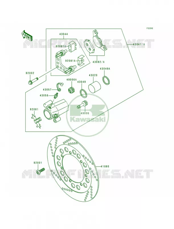 Front Brake Kawasaki MOTOS 500 1993 Vulcan 500  EN500-A4