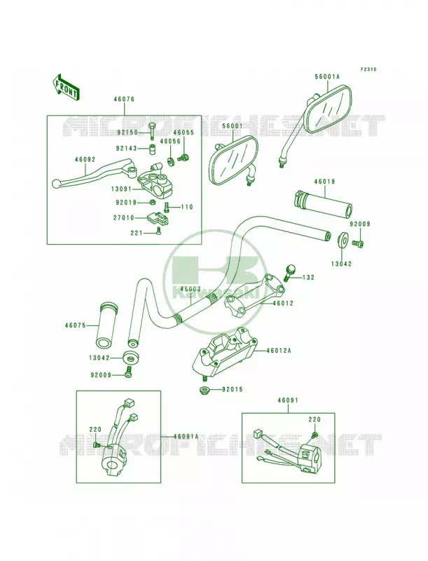 Handlebar Kawasaki MOTOS 500 1993 Vulcan 500  EN500-A4