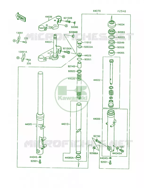 Front Fork Kawasaki MOTOS 1500 1993 Vulcan 88  VN1500-A7
