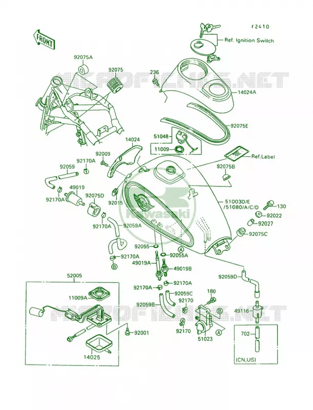 Fuel Tank Kawasaki MOTOS 1500 1993 Vulcan 88  VN1500-A7