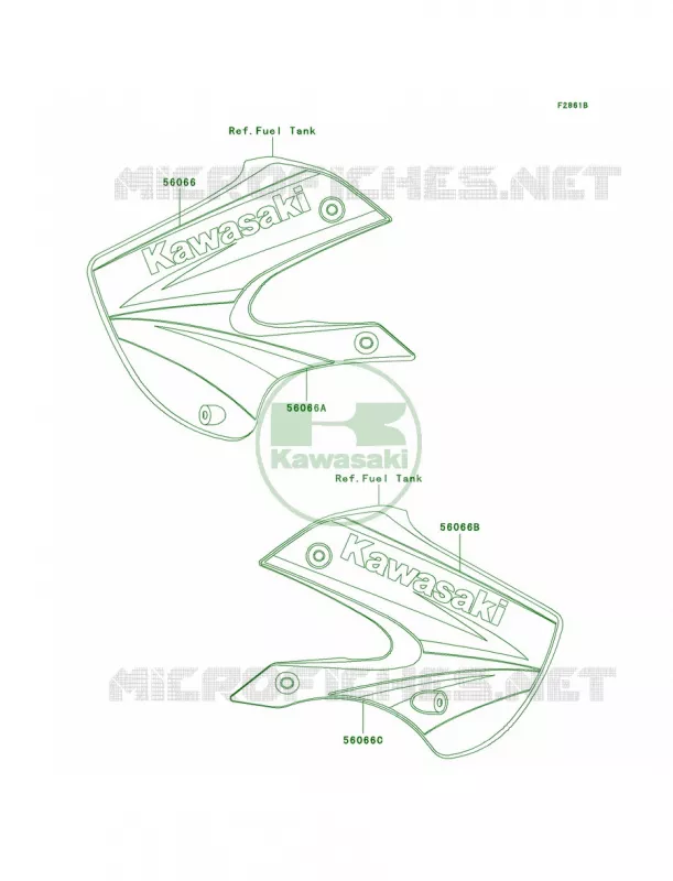 DecalsA3 Kawasaki MOTOS 110 2004 KLX110  KLX110-A3