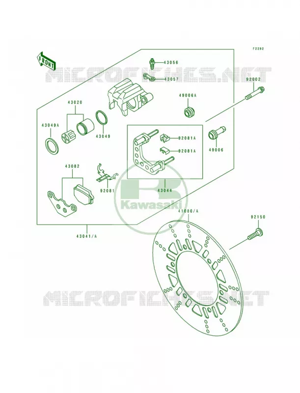 Front Brake Kawasaki MOTOS 250 1992 Eliminator 250  EL250-E2