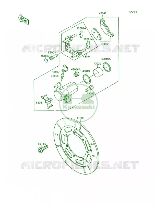 Front Brake Kawasaki MOTOS 1500 1992 Vulcan 88  VN1500-A6