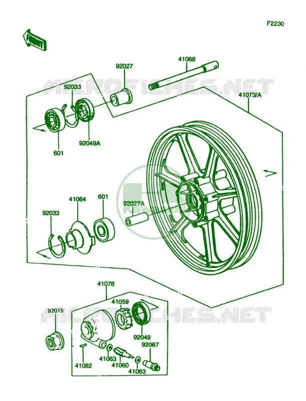 Front Hub Kawasaki MOTOS 750 1992 Vulcan 750  VN750-A8