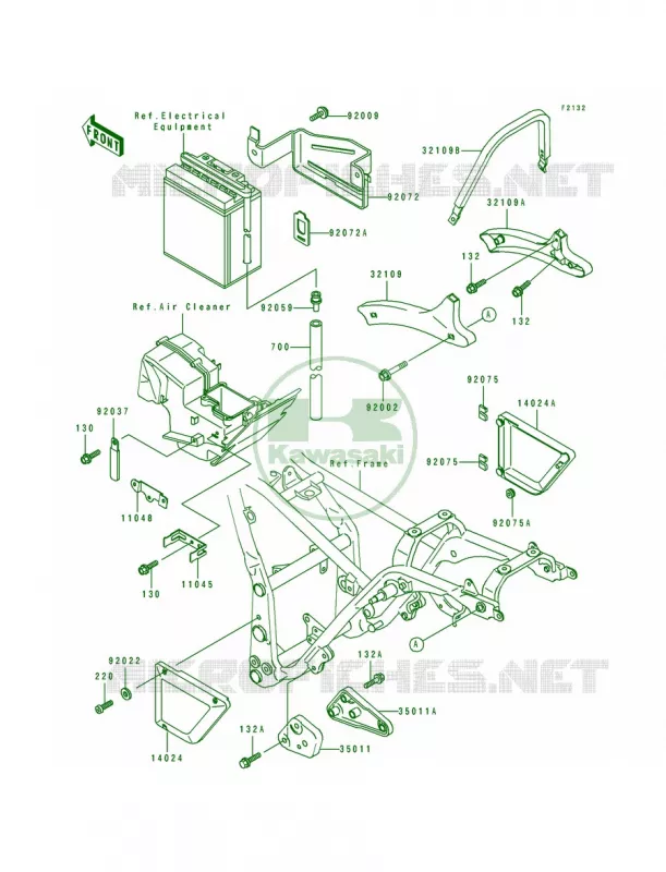 Battery Case Kawasaki MOTOS 250 1991 Eliminator 250  EL250-E1