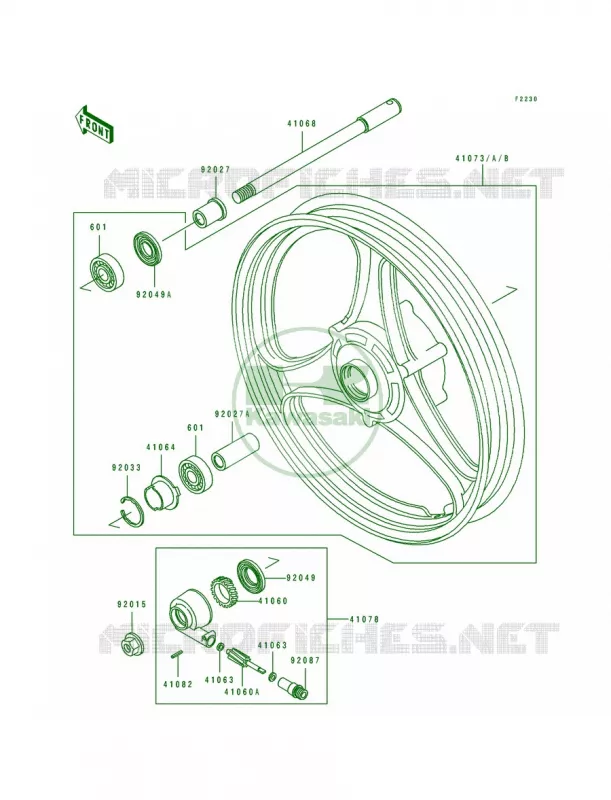 Front Wheel Kawasaki MOTOS 250 1991 Eliminator 250  EL250-E1