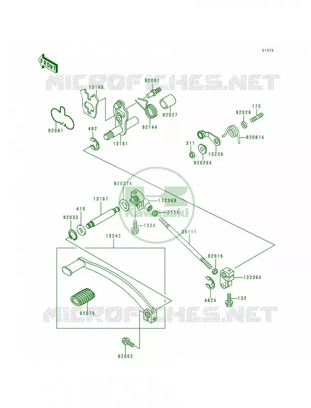 Gear Change Mechanism Kawasaki MOTOS 500 1991 Vulcan 500  EN500-A2