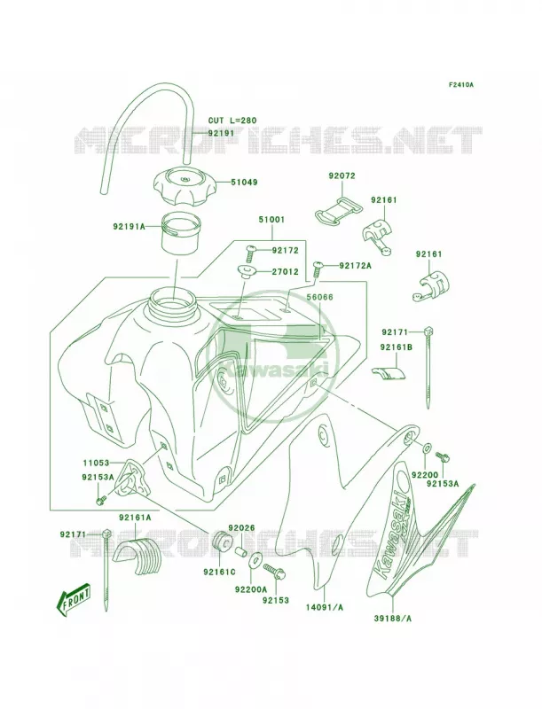 Fuel TankA2 Kawasaki MOTOS 125 2004 KLX125  KLX125-A2