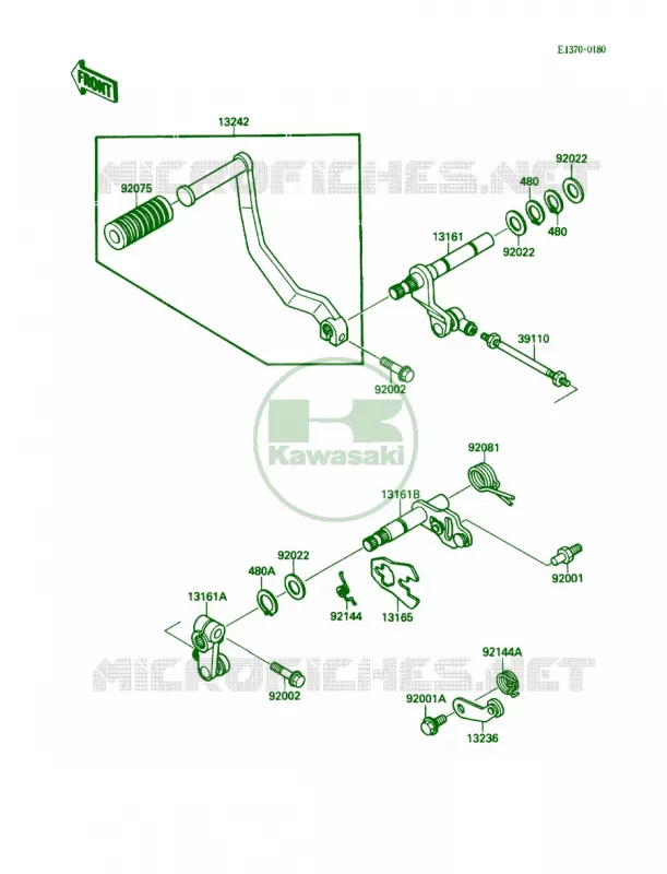 Gear Change Mechanism Kawasaki MOTOS 1500 1990 Vulcan 88  VN1500-A4