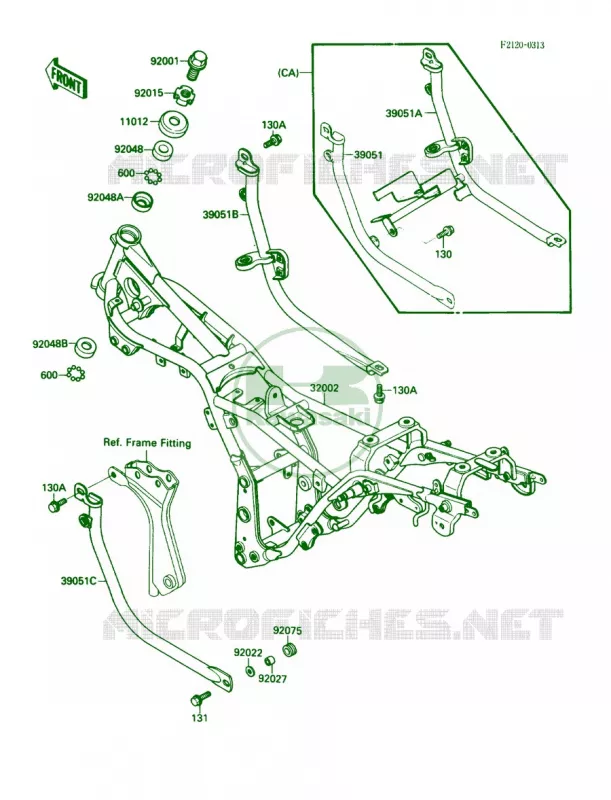 Frame Kawasaki MOTOS 250 1989 Eliminator 250  EL250-B3