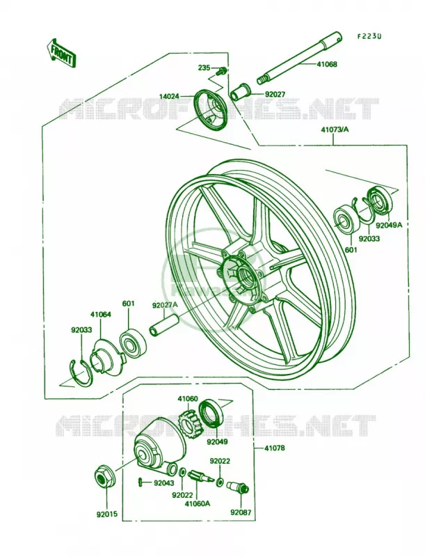 Front Wheel Kawasaki MOTOS 450 1989 454 LTD  EN450-A5