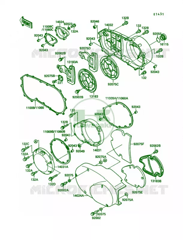 Engine Cover Kawasaki MOTOS 1500 1989 Vulcan 88  VN1500-A3