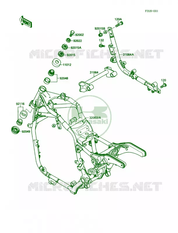 Frame Kawasaki MOTOS 1500 1989 Vulcan 88  VN1500-A3