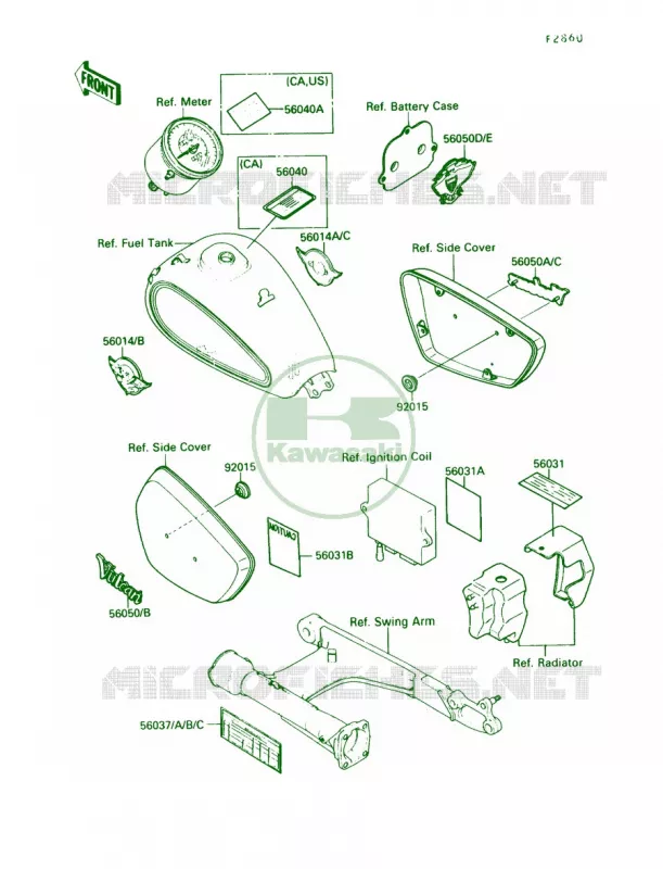 Label Kawasaki MOTOS 1500 1989 Vulcan 88  VN1500-A3