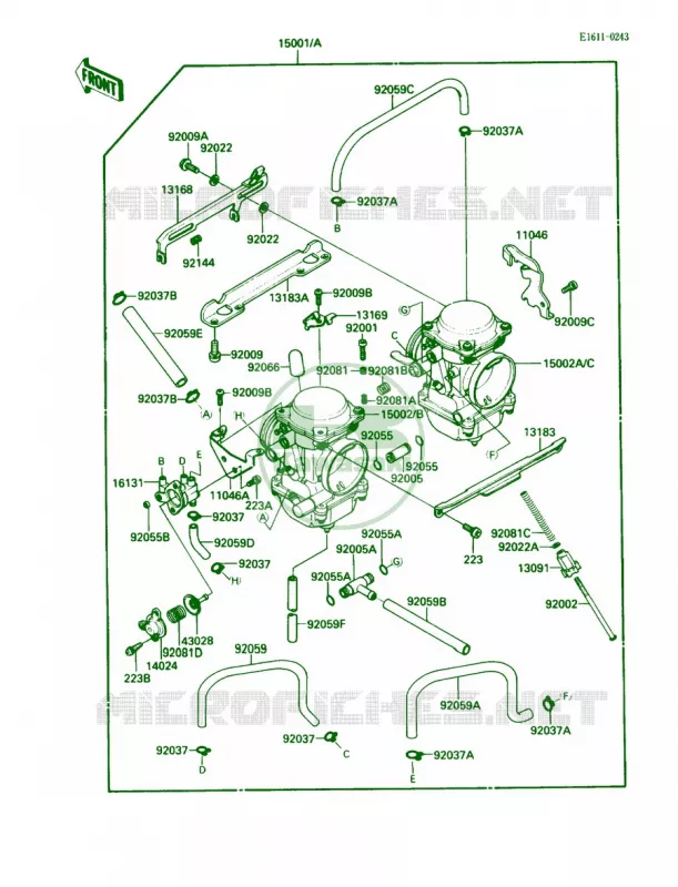 Carburetor Kawasaki MOTOS 250 1988 Eliminator 250  EL250-B2
