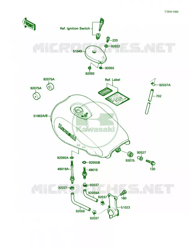 Fuel Tank Kawasaki MOTOS 250 1988 Eliminator 250  EL250-B2
