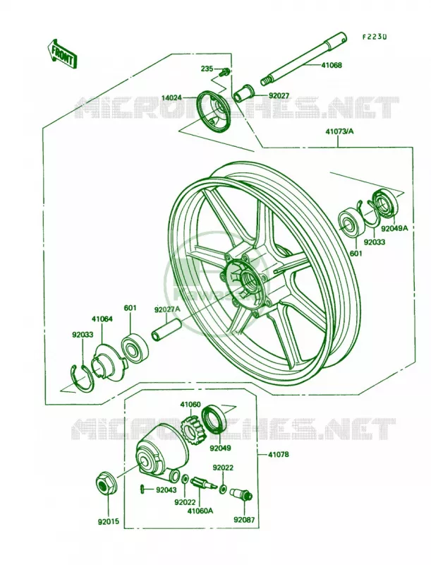 Front Wheel Kawasaki MOTOS 450 1988 454 LTD  EN450-A4