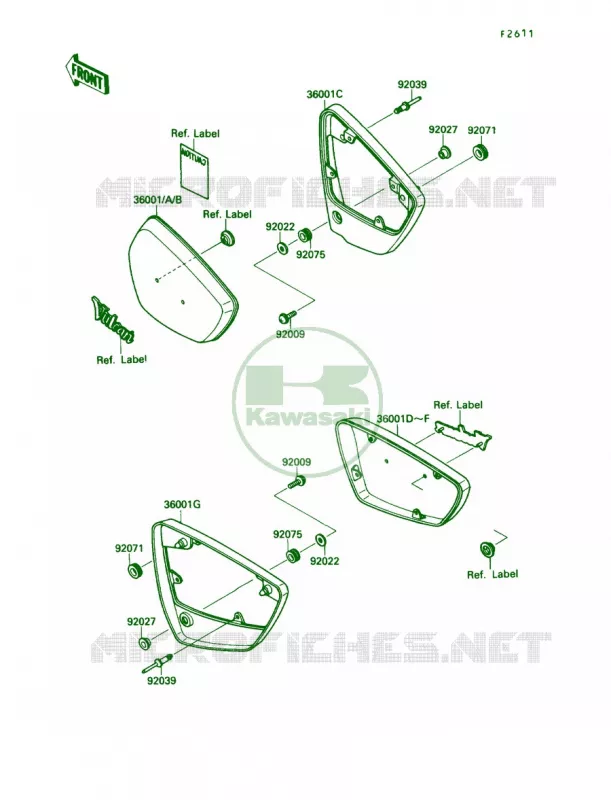 Side Cover Kawasaki MOTOS 1500 1988 Vulcan 88  VN1500-A2