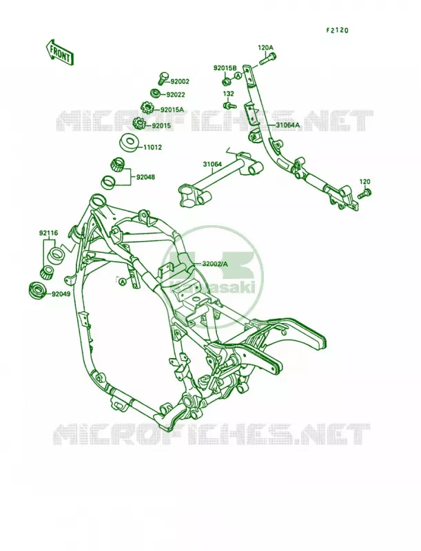 Frame Kawasaki MOTOS 1500 1988 Vulcan 88 SE  VN1500-B2