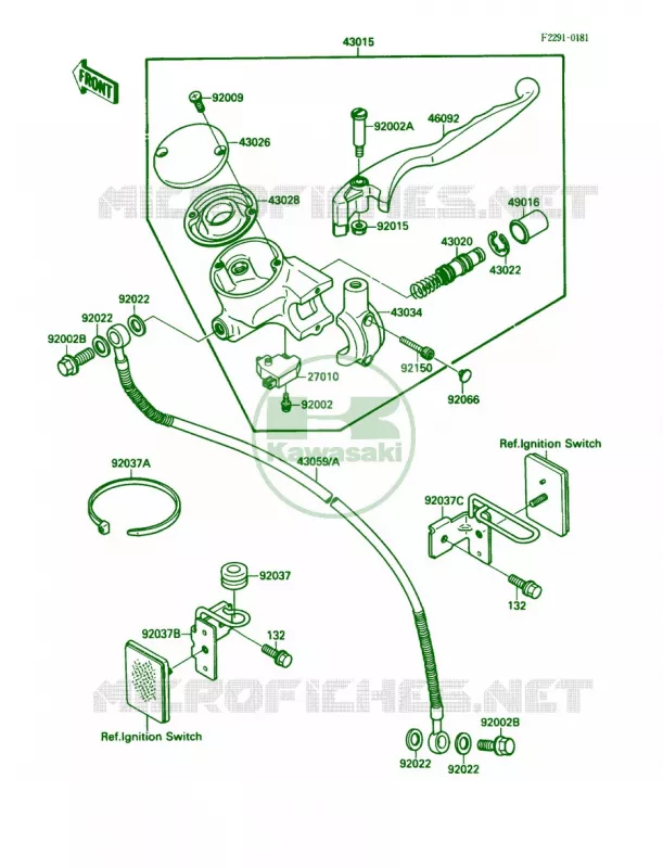 Front Master Cylinder Kawasaki MOTOS 1500 1988 Vulcan 88 SE  VN1500-B2