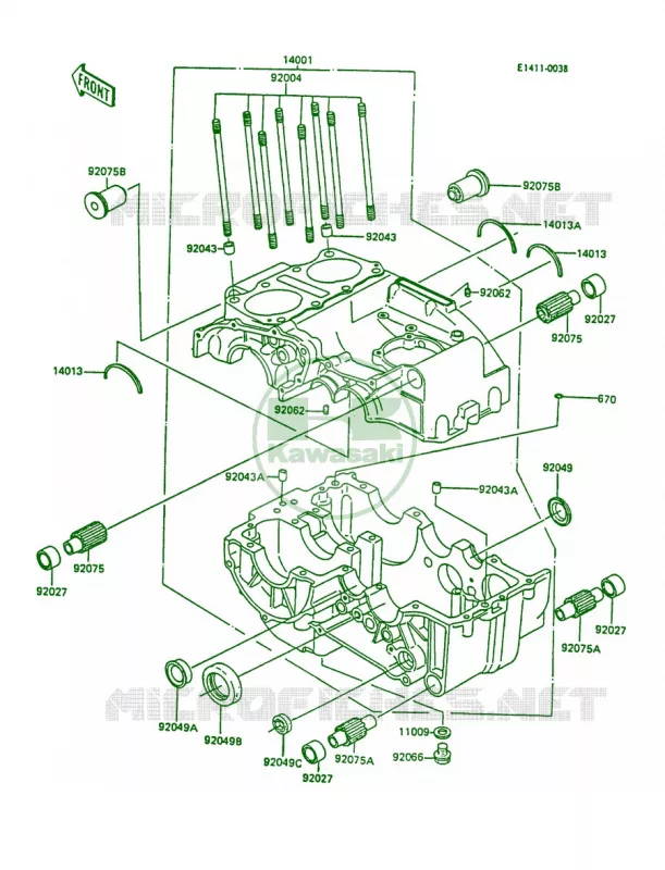 Crankcase Kawasaki MOTOS 305 1987 LTD  KZ305-B2