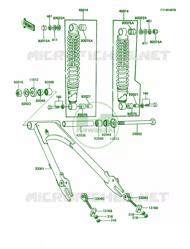 SwingarmShock Absorber Kawasaki MOTOS 305 1987 LTD  KZ305-B2