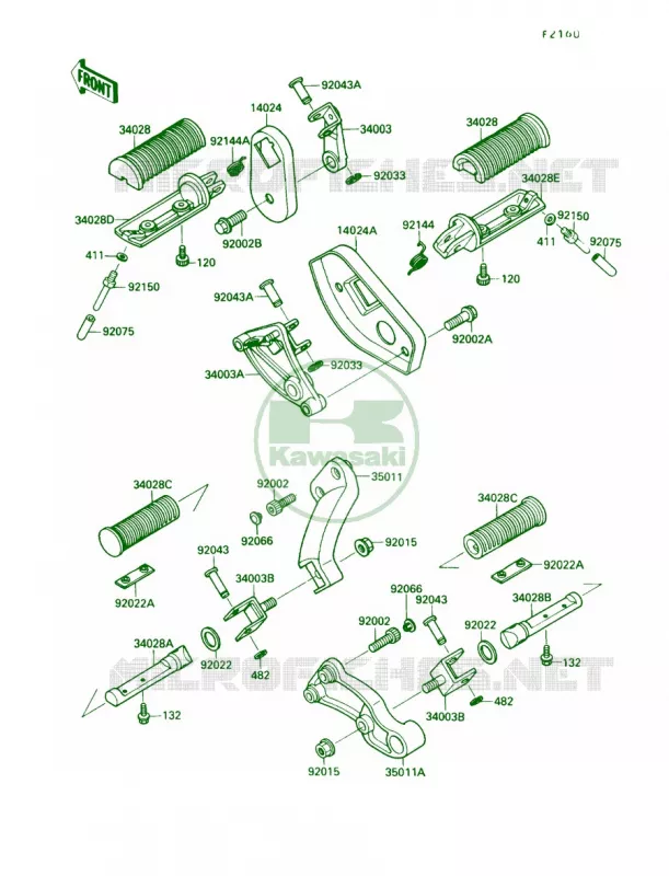 Footrest Kawasaki MOTOS 1500 1987 Vulcan 88  VN1500-A1