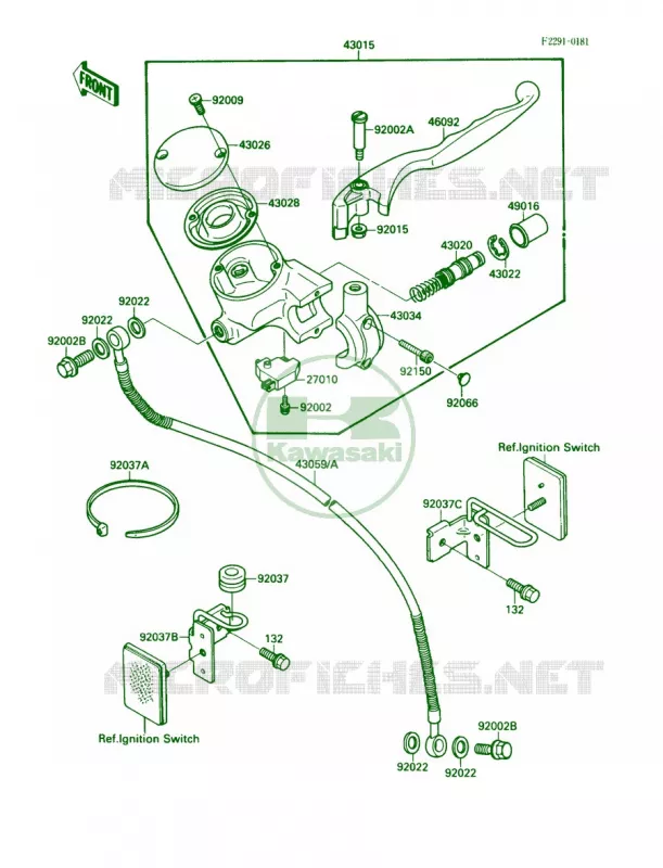 Front Master Cylinder Kawasaki MOTOS 1500 1987 Vulcan 88  VN1500-A1