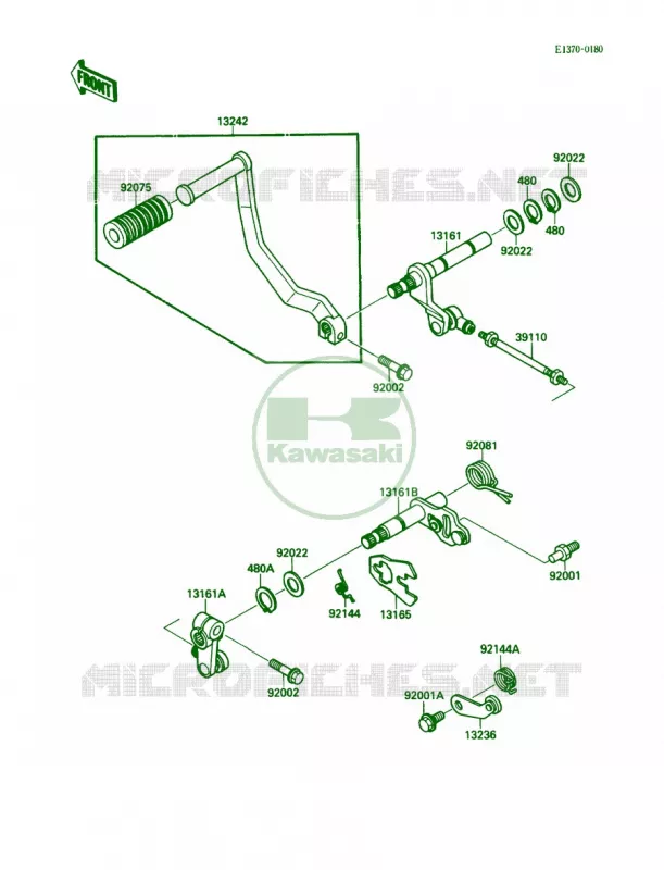 Gear Change Mechanism Kawasaki MOTOS 1500 1987 Vulcan 88  VN1500-A1