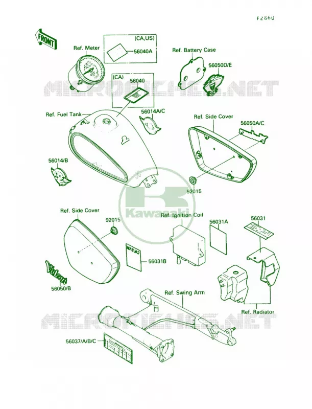 Label Kawasaki MOTOS 1500 1987 Vulcan 88  VN1500-A1