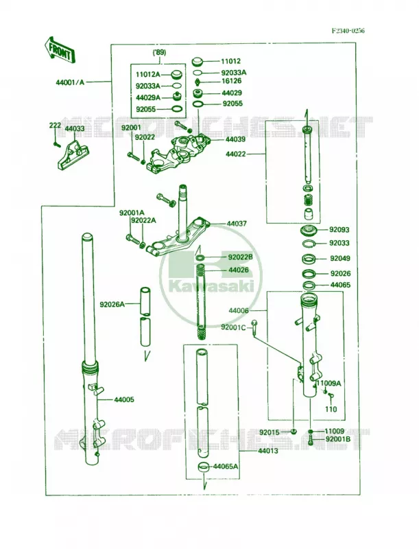 Front Fork Kawasaki MOTOS 750 1987 Vulcan 750  VN750-A3
