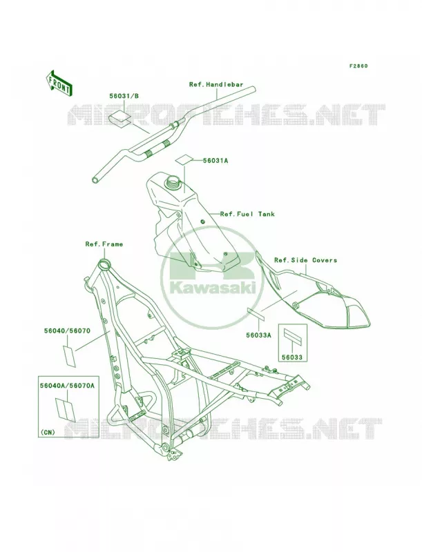 Labels Kawasaki MOTOS 300 2004 KLX300R  KLX300-A9