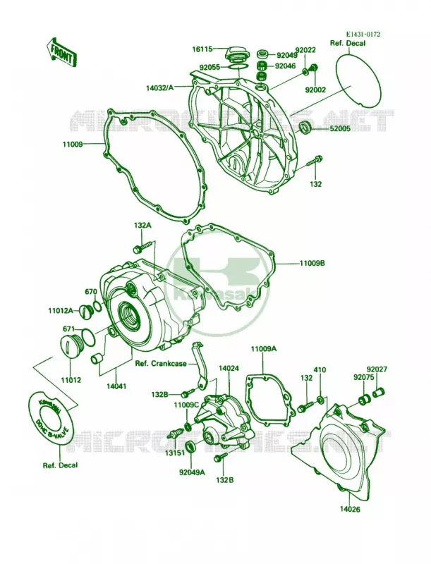Engine Covers Kawasaki MOTOS 450 1986 454 LTD  EN450-A2