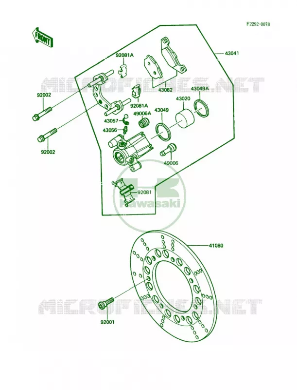 Front Brake Kawasaki MOTOS 450 1986 454 LTD  EN450-A2