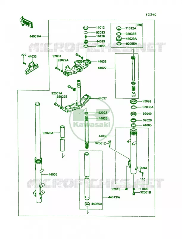 Front Fork Kawasaki MOTOS 450 1986 454 LTD  EN450-A2