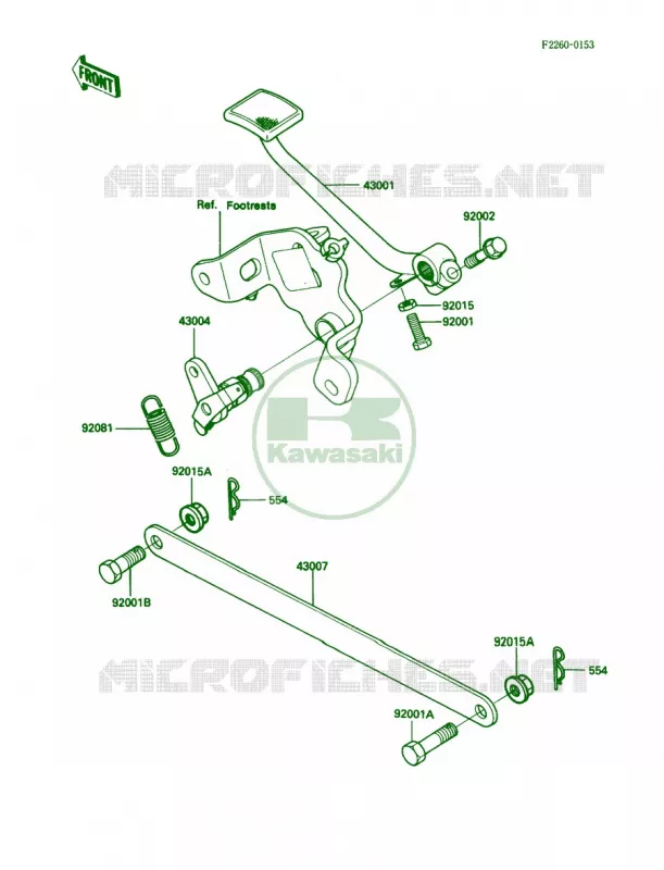 Brake PedalTorque Link Kawasaki MOTOS 450 1985 454 LTD  EN450-A1