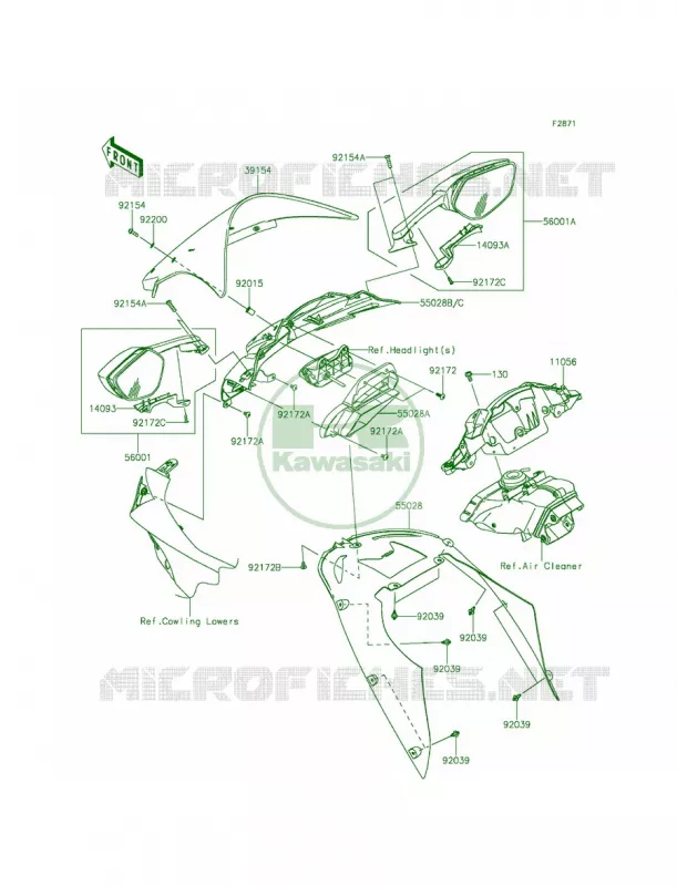 Cowling Kawasaki MOTOS 1000 2015 Ninja ZX-10R  ZX1000JFF