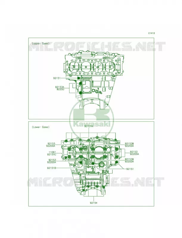 Crankcase Bolt Pattern Kawasaki MOTOS 1000 2015 Ninja ZX-10R  ZX1000JFF
