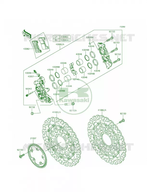 Front Brake Kawasaki MOTOS 1000 2015 Ninja ZX-10R  ZX1000JFF