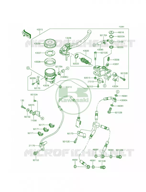 Front Master Cylinder Kawasaki MOTOS 1000 2015 Ninja ZX-10R  ZX1000JFF