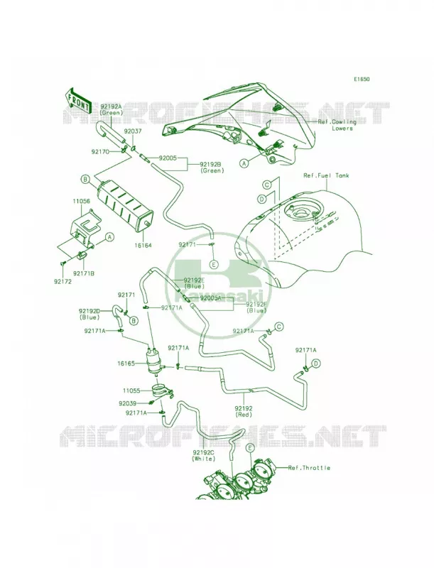 Fuel Evaporative SystemCA Kawasaki MOTOS 1000 2015 Ninja ZX-10R  ZX1000JFF