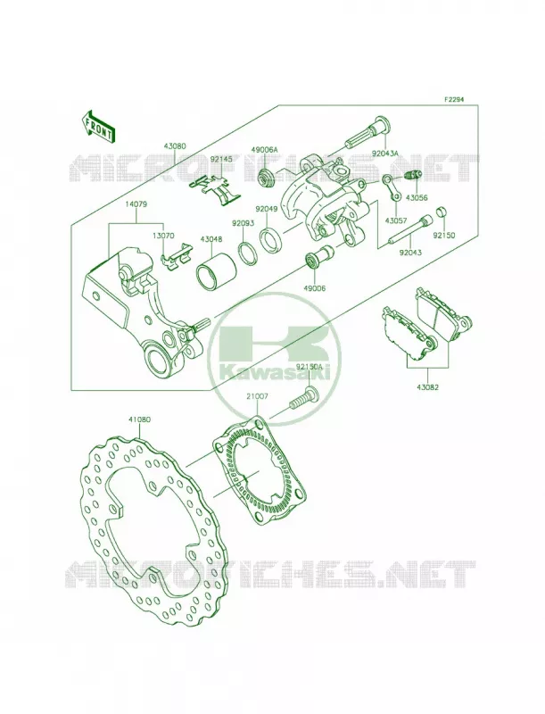 Rear Brake Kawasaki MOTOS 1000 2015 Ninja ZX-10R  ZX1000JFF